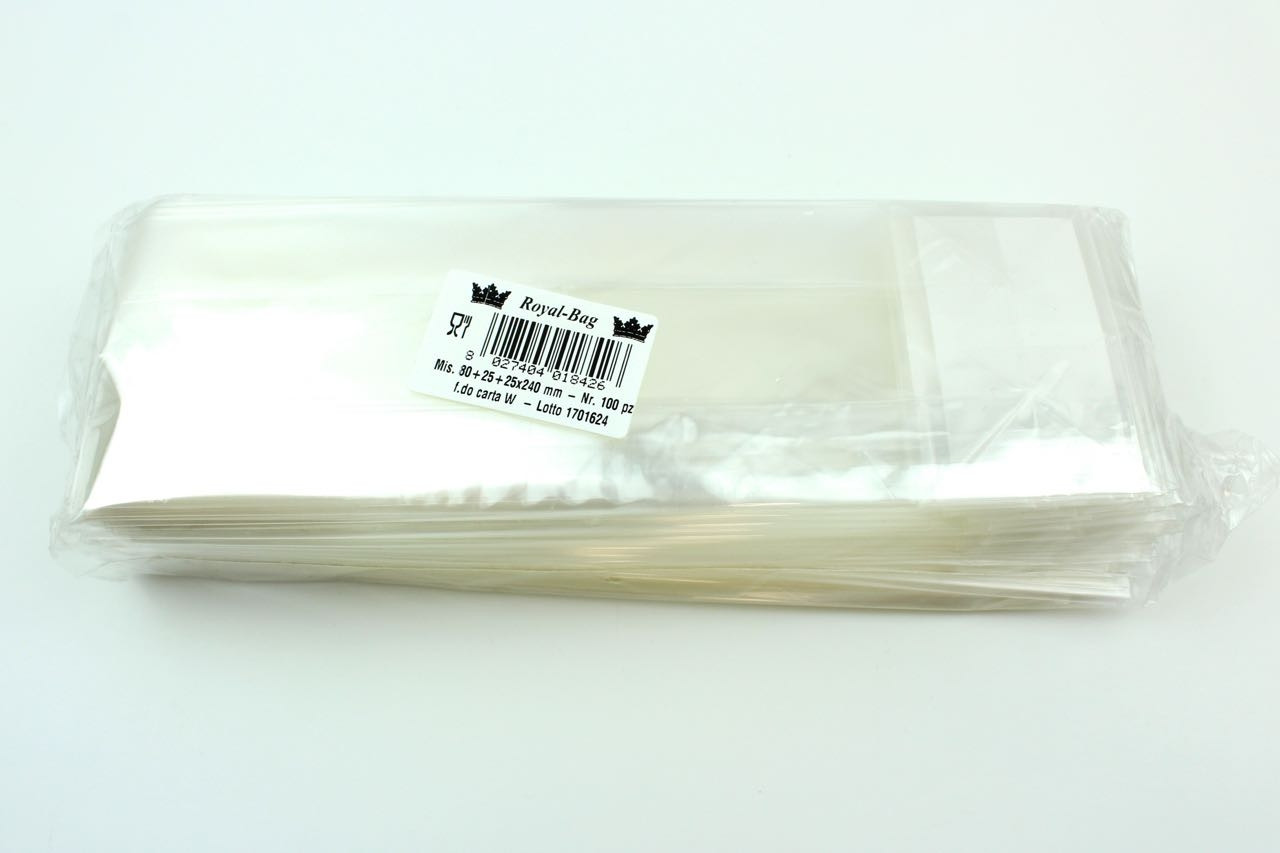 Sacchetti trasparenti royal fondo quadro (100pz) - Supermarket della carta