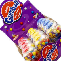 MINI GUMBALL MACHINE CON BUBBLE GUM GUSTO FRUTTA Pz 12 x 40g Candy Toys CDD in vendita all'ingrosso